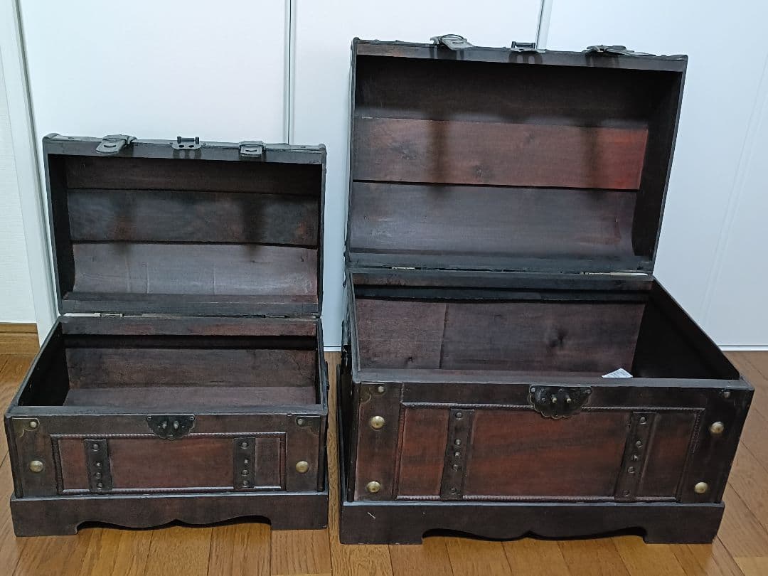 アンティーク 木製木箱 2個セット 大小