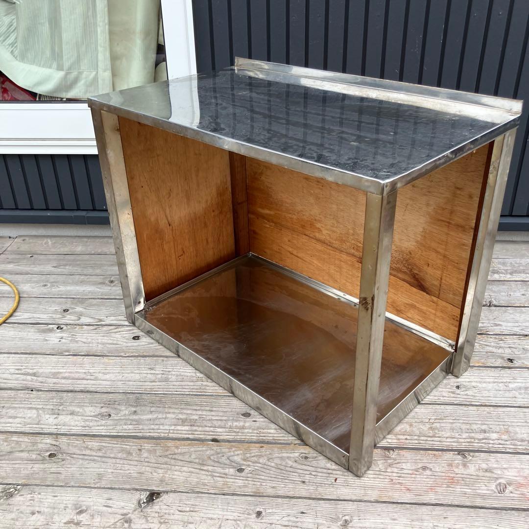 昭和レトロ インダストリアル ステンレスラック 作業台 飾り棚 古家具 古道具