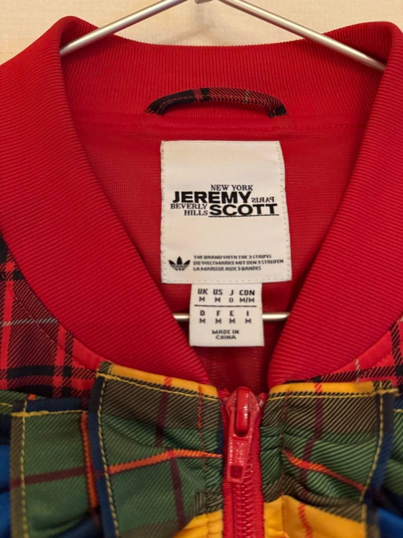 adidas Jeremy Scott レッドチェックジャージ XL