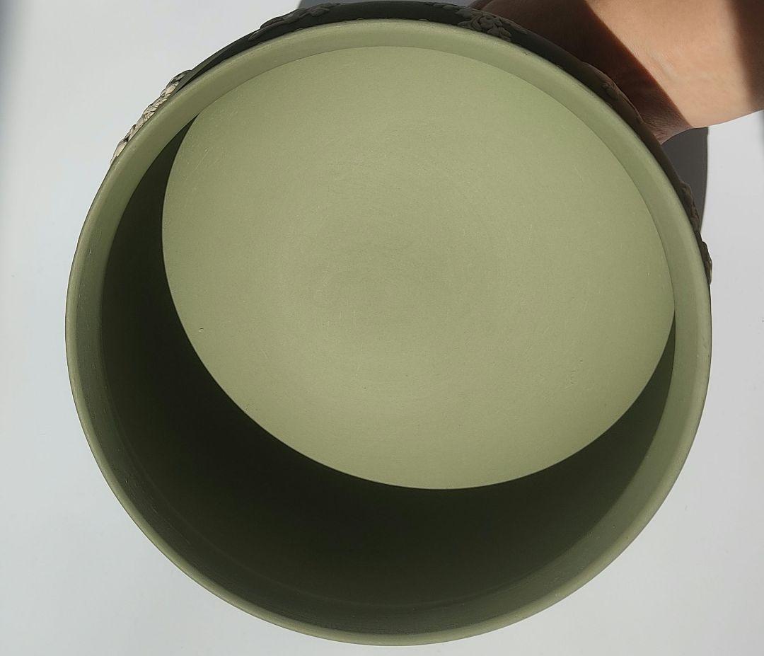 【未使用】英国ジャスパーウェアのペールグリーンのコンポート