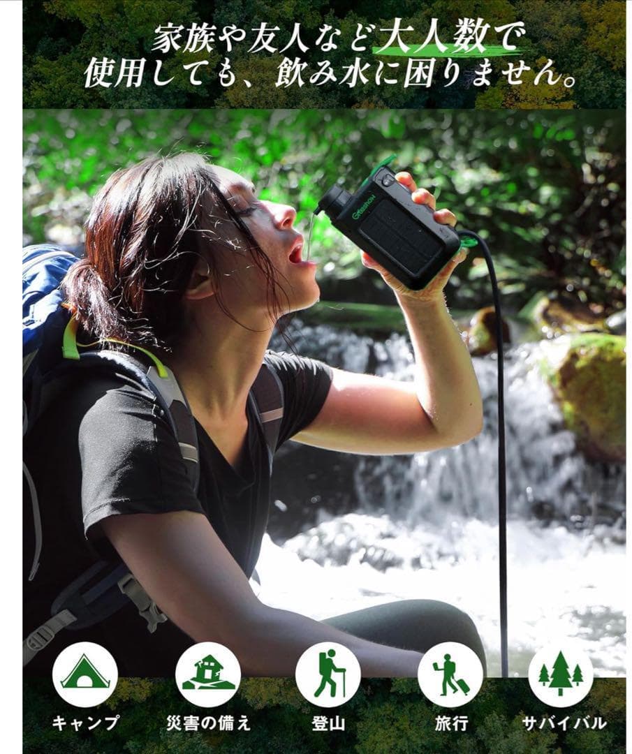 【日本防災安全協会認証品】 Greeshow 携帯浄水器 日本正規品