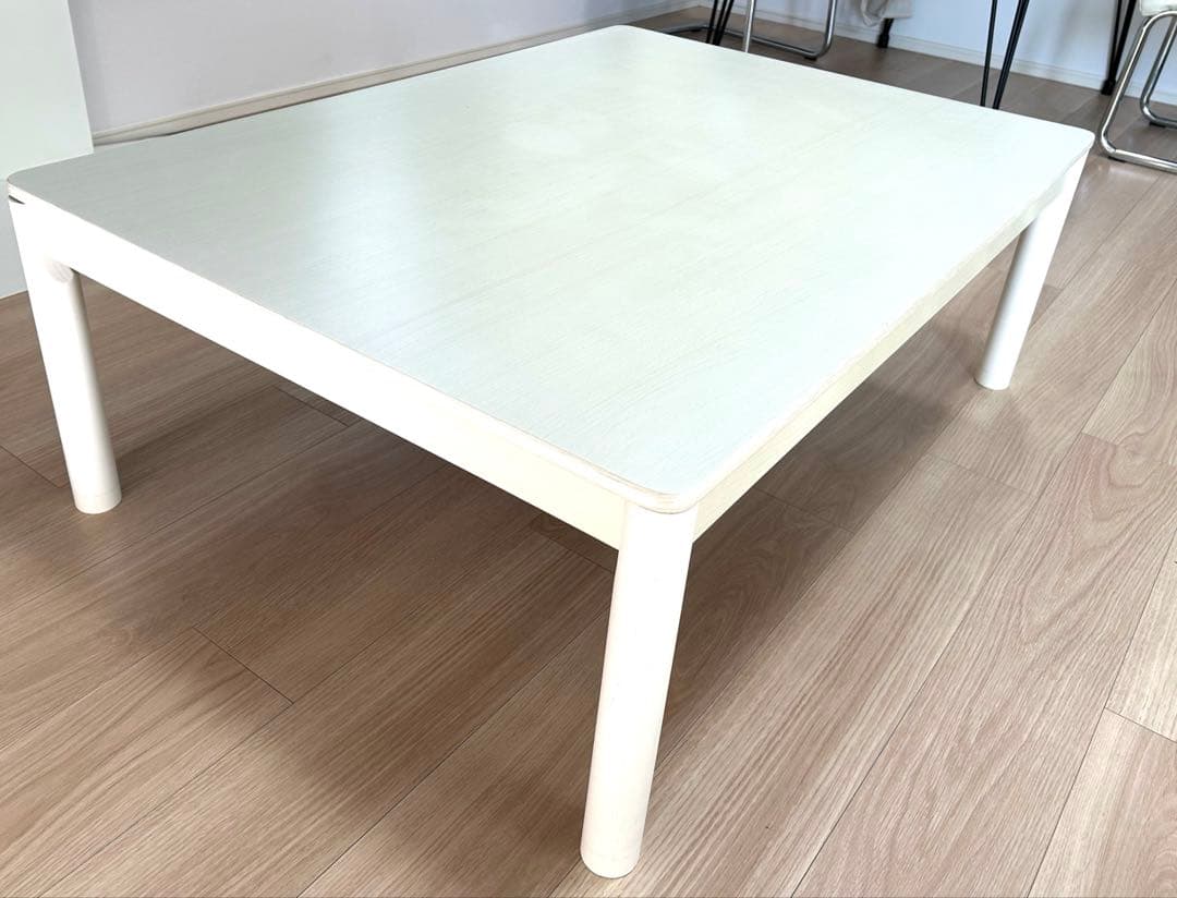 送料込 美品 長方形リビングこたつ　白