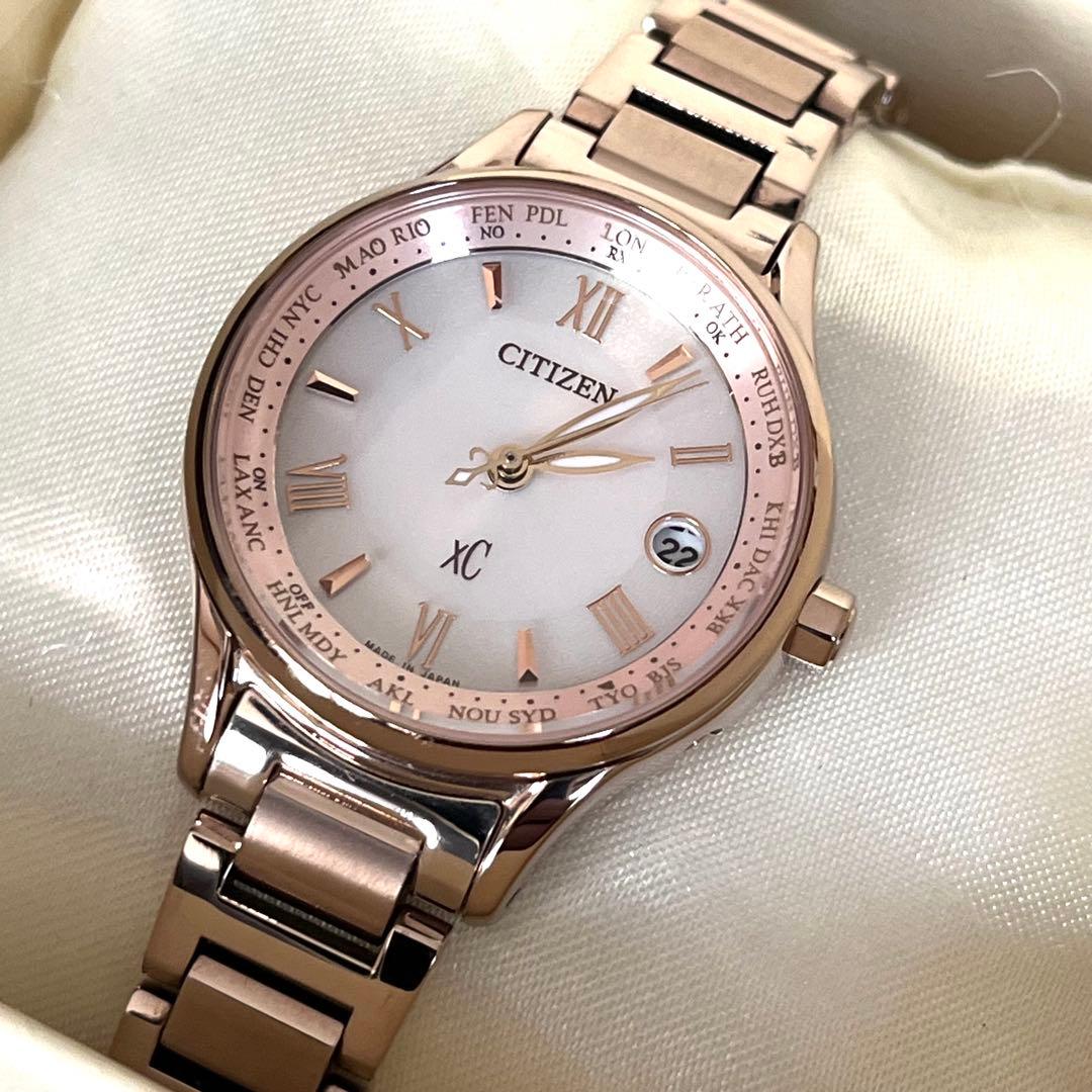【美品】CITIZEN クロスシー xC ソーラー電波 ピンクゴールド