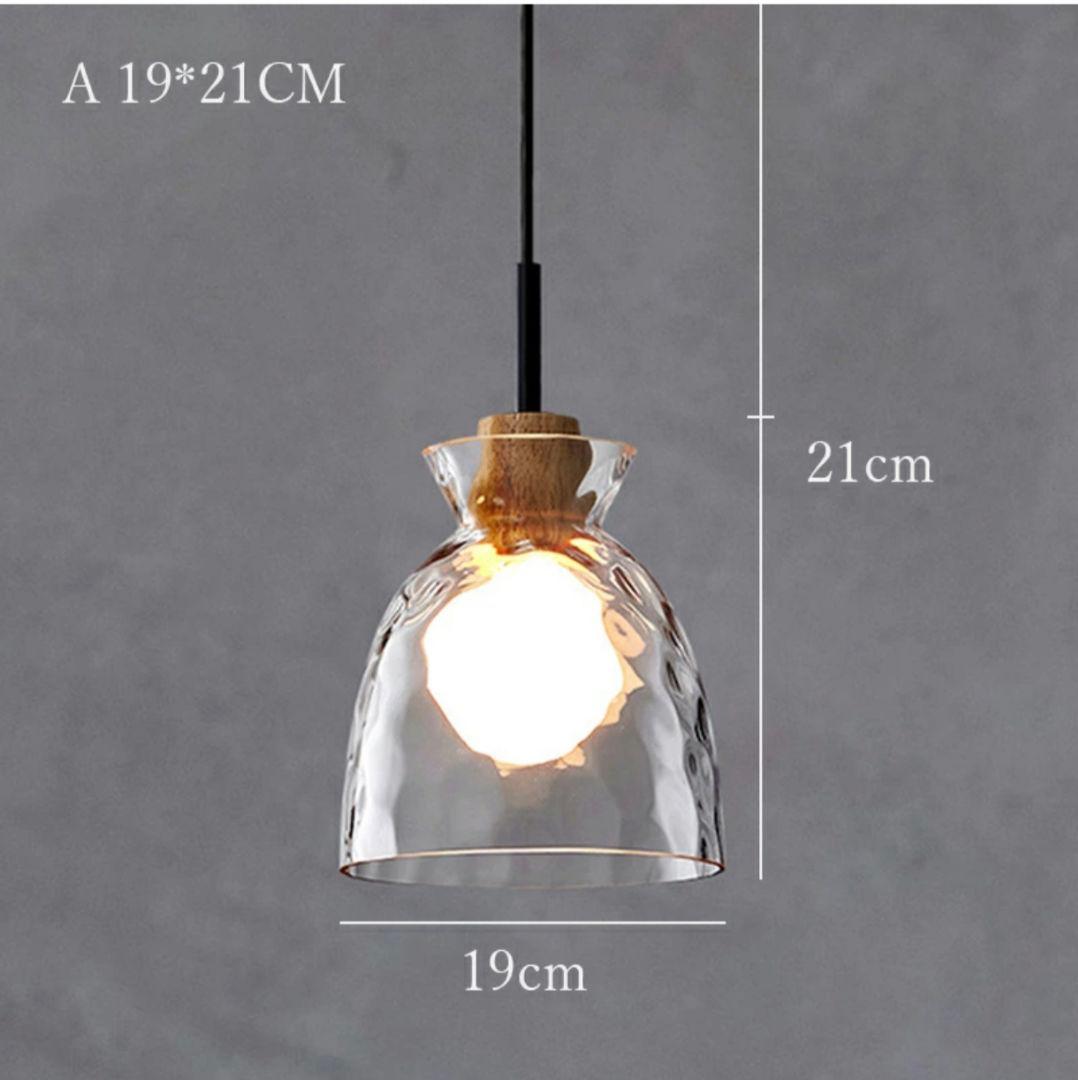 クリアガラス ペンダントライト 2灯（電球別）