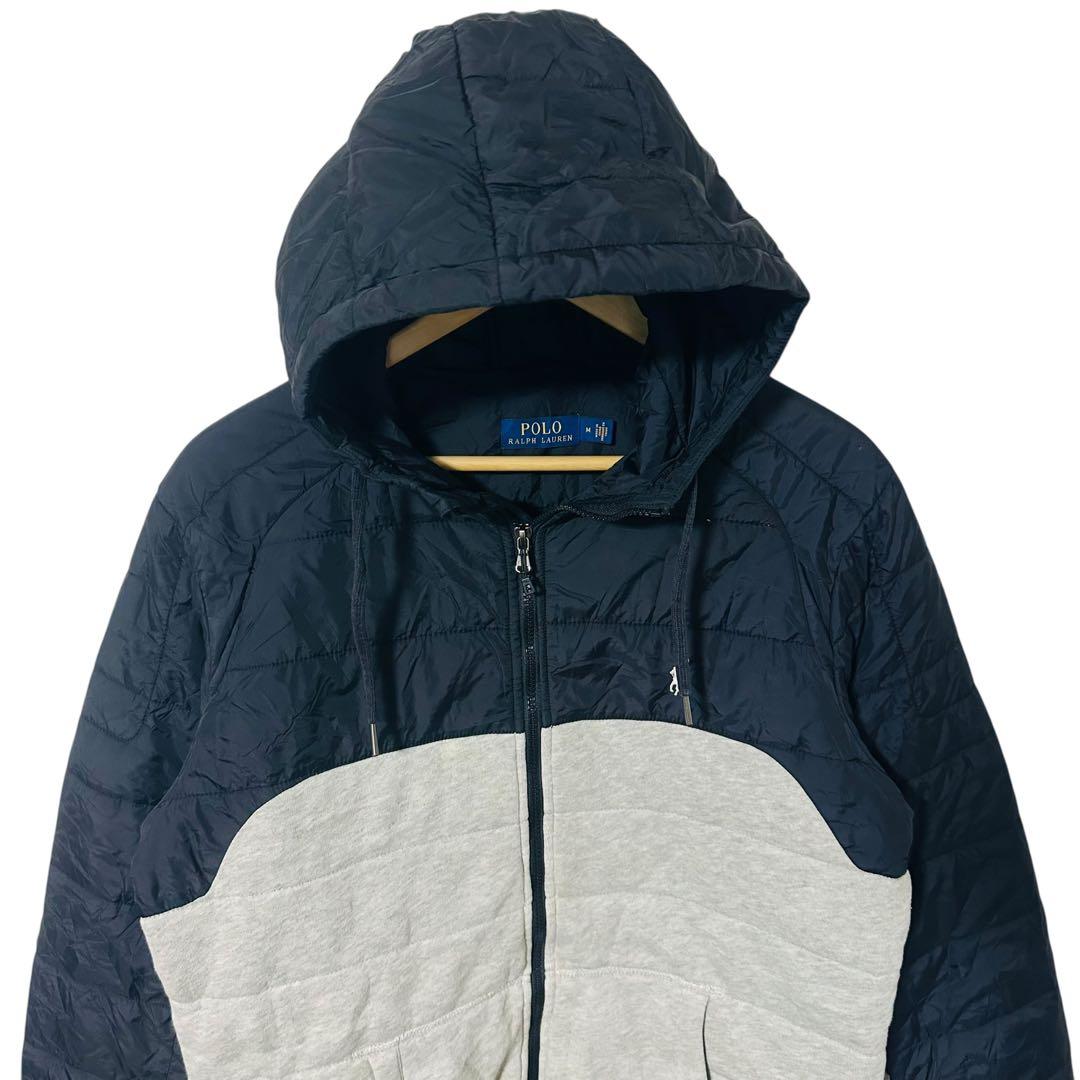 ポロラルフローレン パデットジャケット M L相当 刺繍ポニーロゴ 切替
