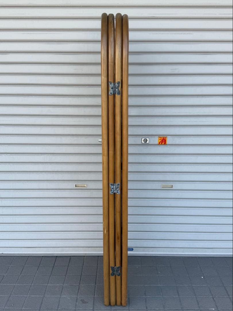 【送料込み】ラタン家具　パーテーション　4連　アーチ型　籐家具　ジャパンディ家具