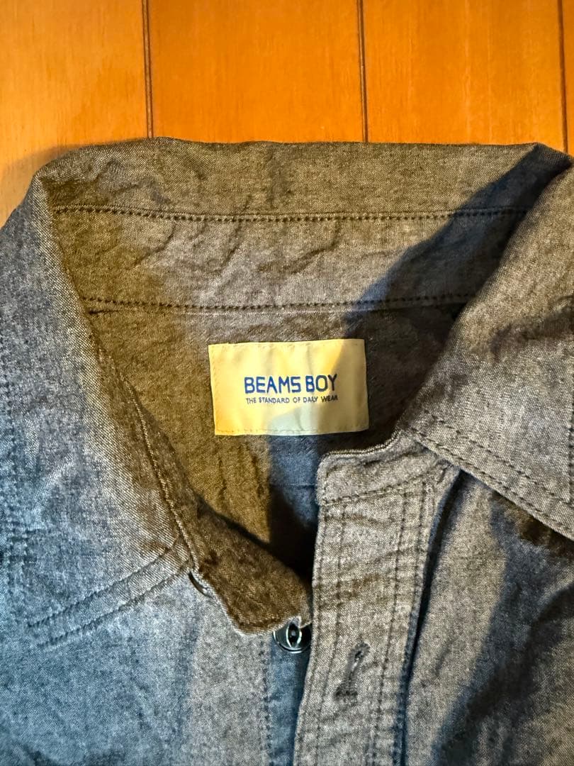 BEAMS BOYシャンブレーステンシルオールインワン