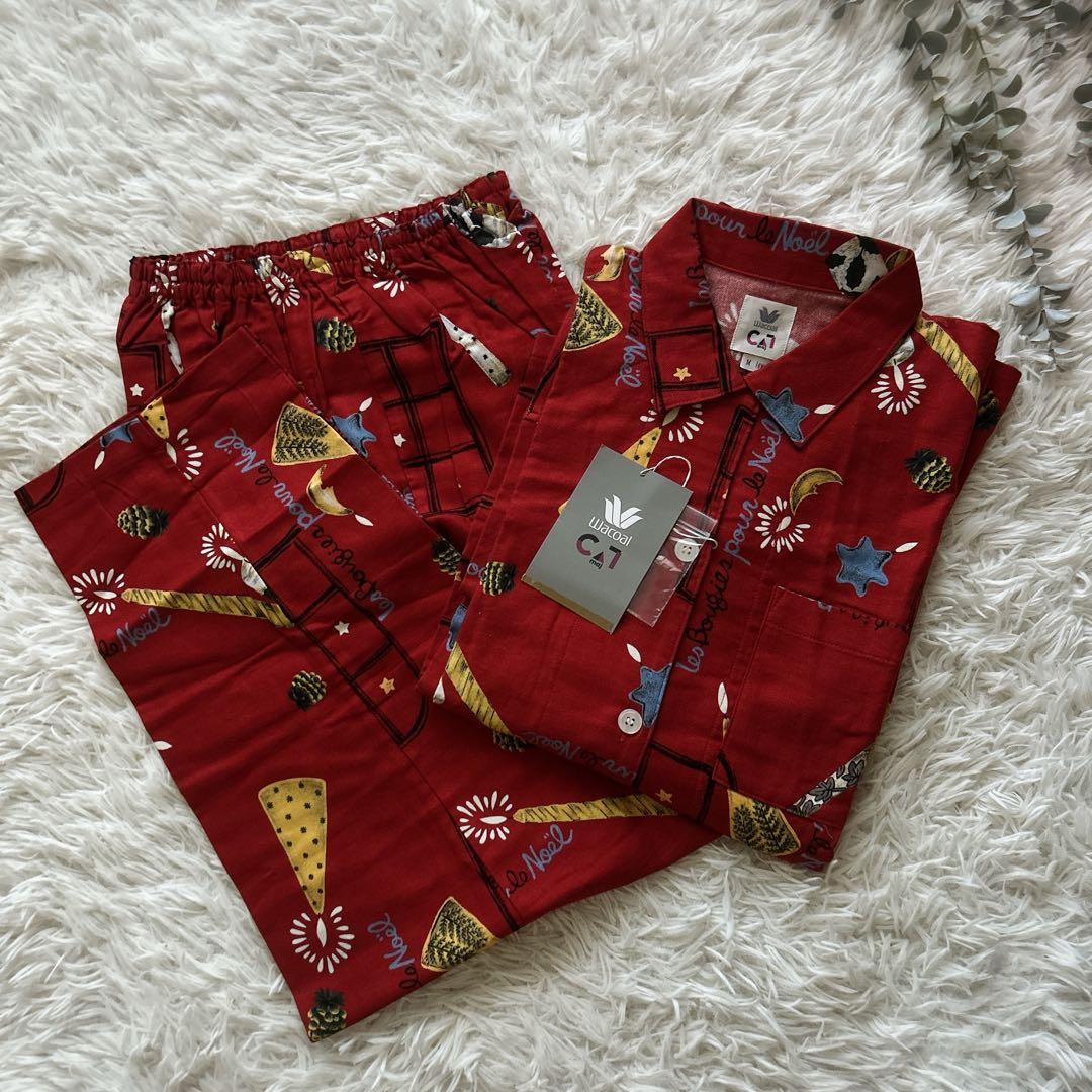 新品　タグ付き　Wacoal ワコール　パジャマ　セットアップ　クリスマス柄