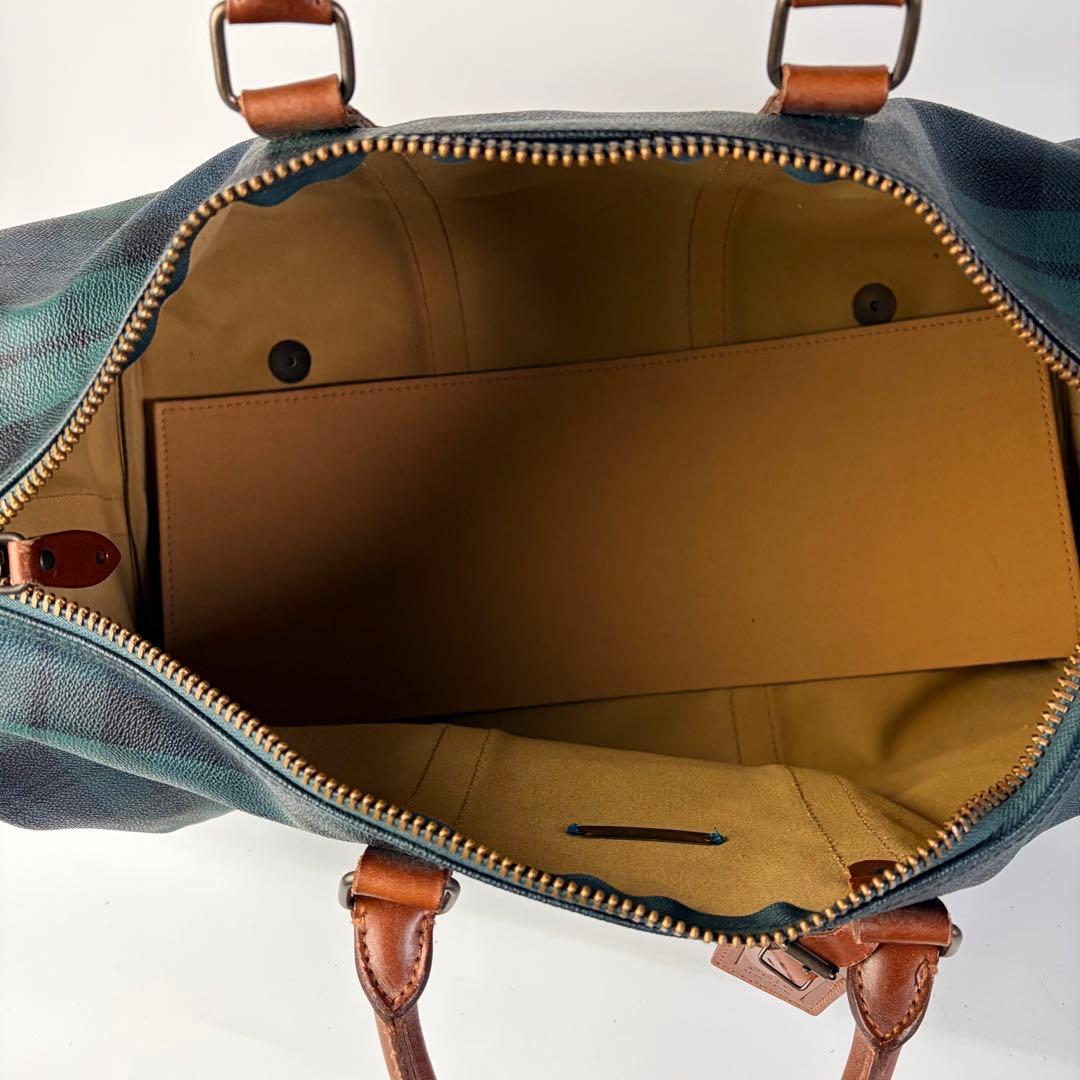 ポロラルフローレン ボストンバッグ 大 2WAY チェック PVCレザー