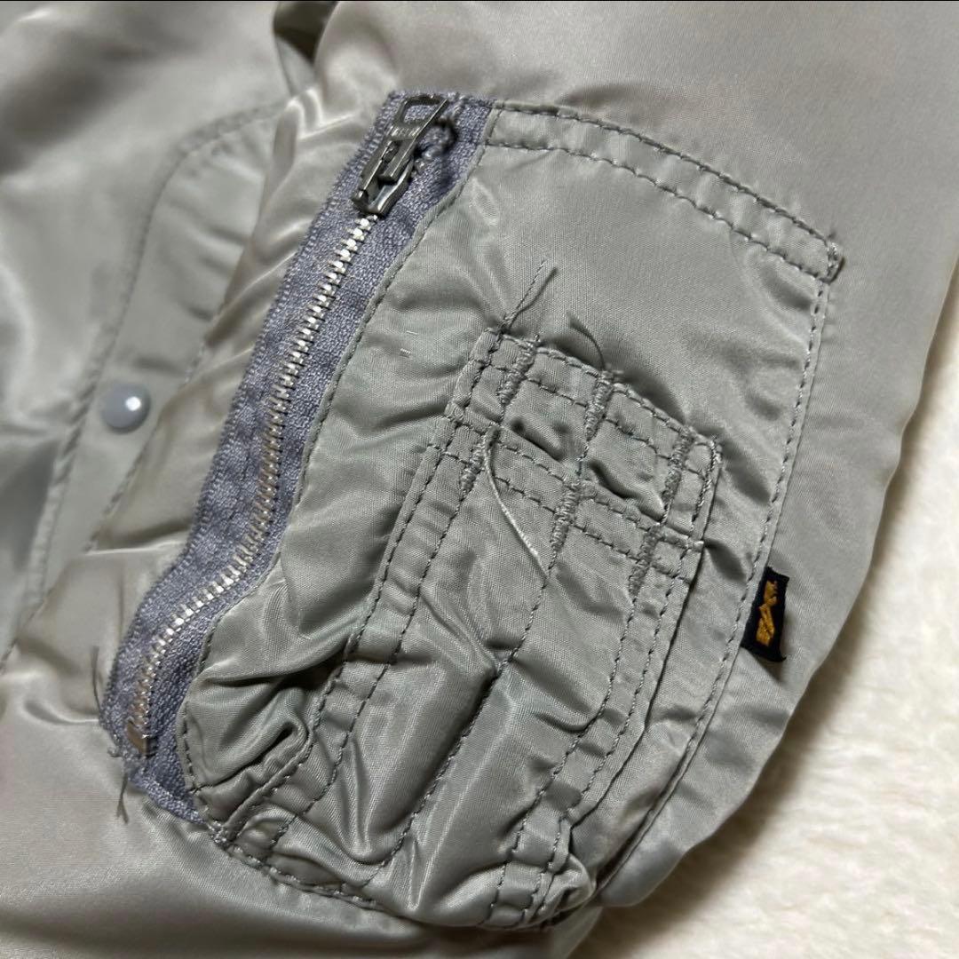 希少色 90s USA製 ALPHA MA-1 フライトジャケット グレー M