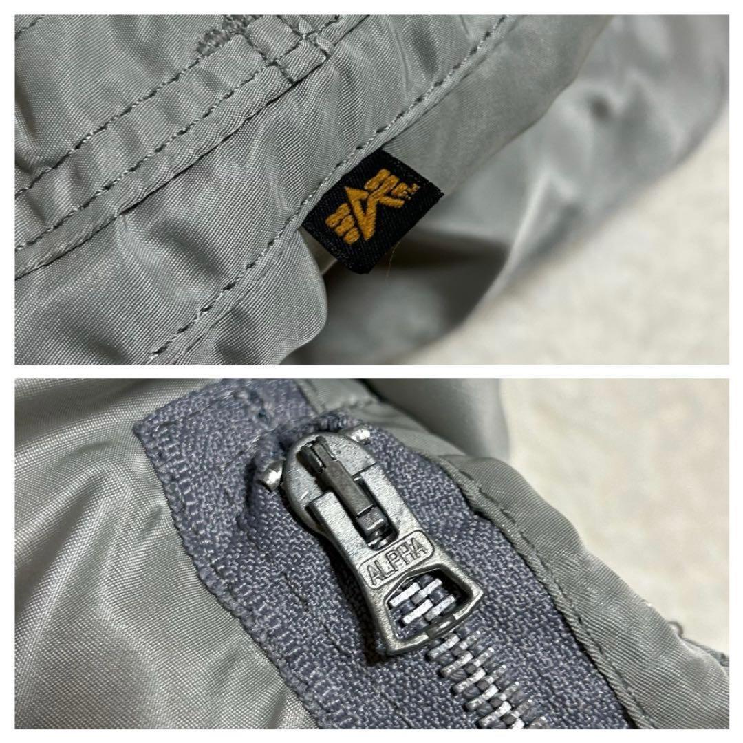希少色 90s USA製 ALPHA MA-1 フライトジャケット グレー M