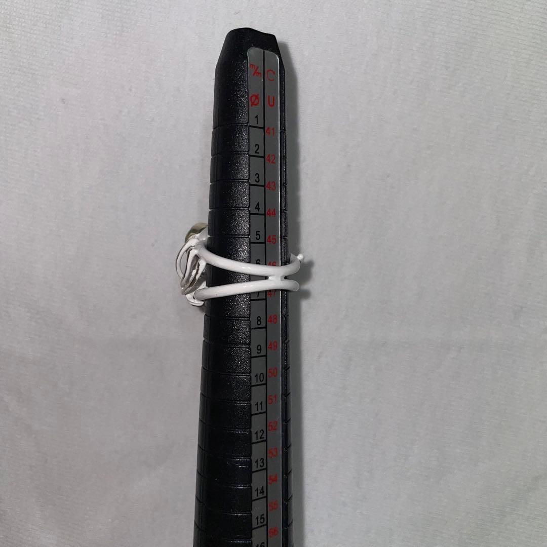 彼岸花の指輪　月　白　シルバー