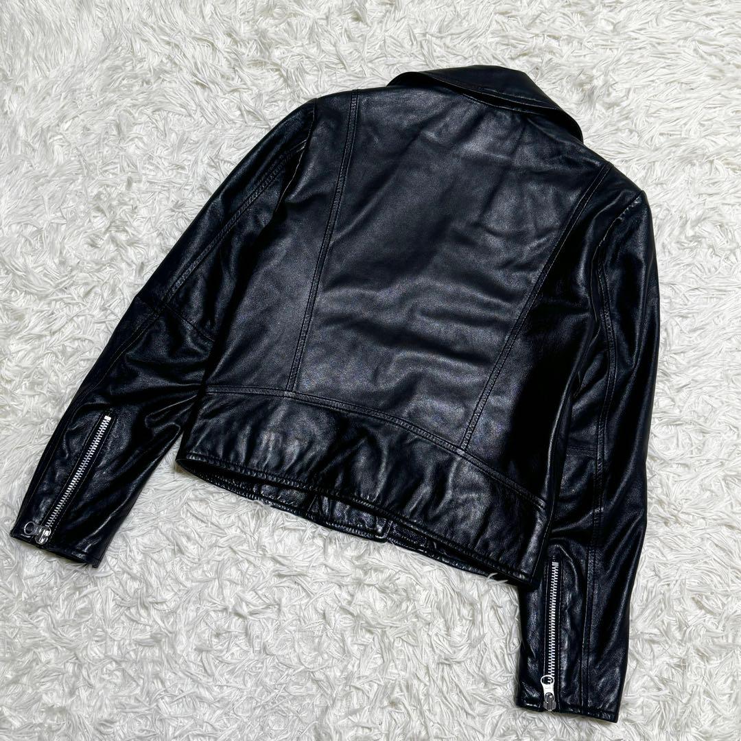 近年モデル ジェイダ ラムレザー ダブルライダースジャケット F 羊革 本革