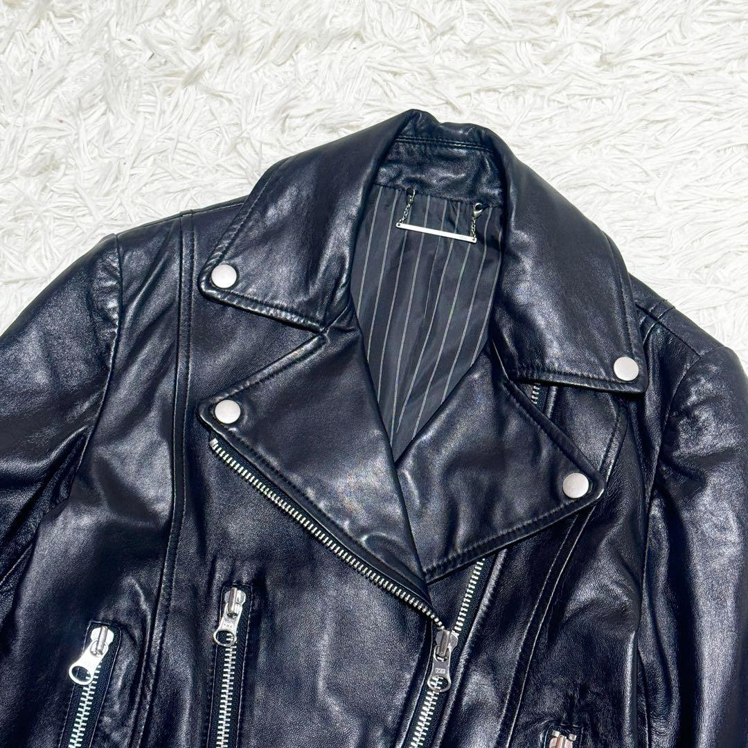 近年モデル ジェイダ ラムレザー ダブルライダースジャケット F 羊革 本革
