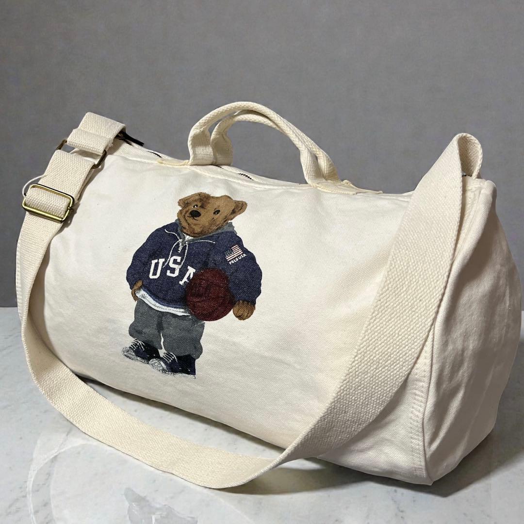 希少✨ポロラルフローレン 2way キャンバス　ベア　ボストン　ホワイト白