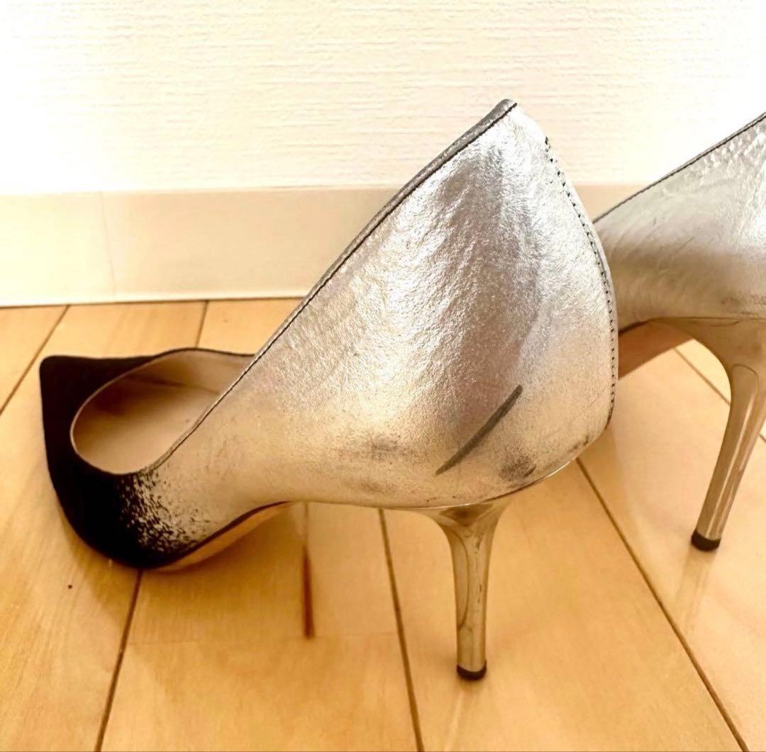 JIMMY CHOO ハイヒール　シルバーブラック