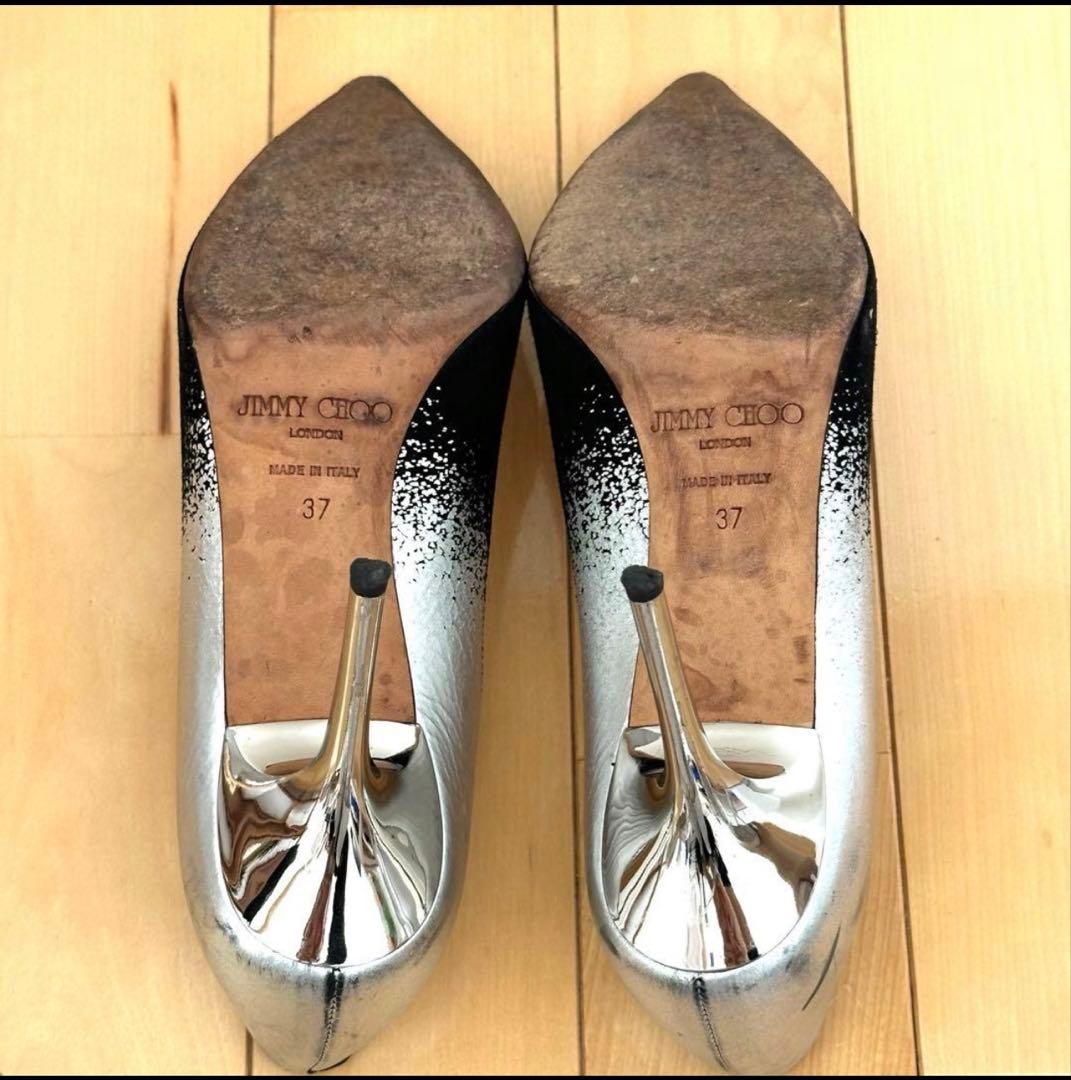 JIMMY CHOO ハイヒール　シルバーブラック