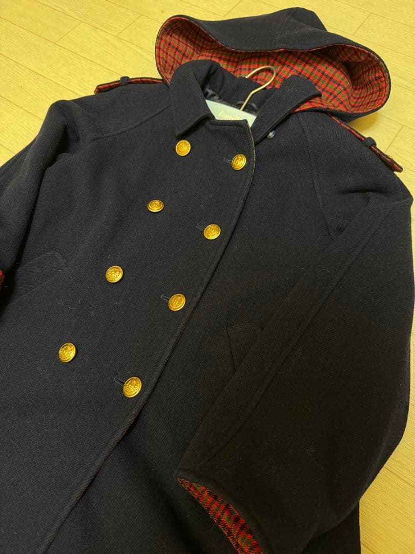 激レア 希少 旧タグ 金ボタン ファミリア チェック Pコート 120
