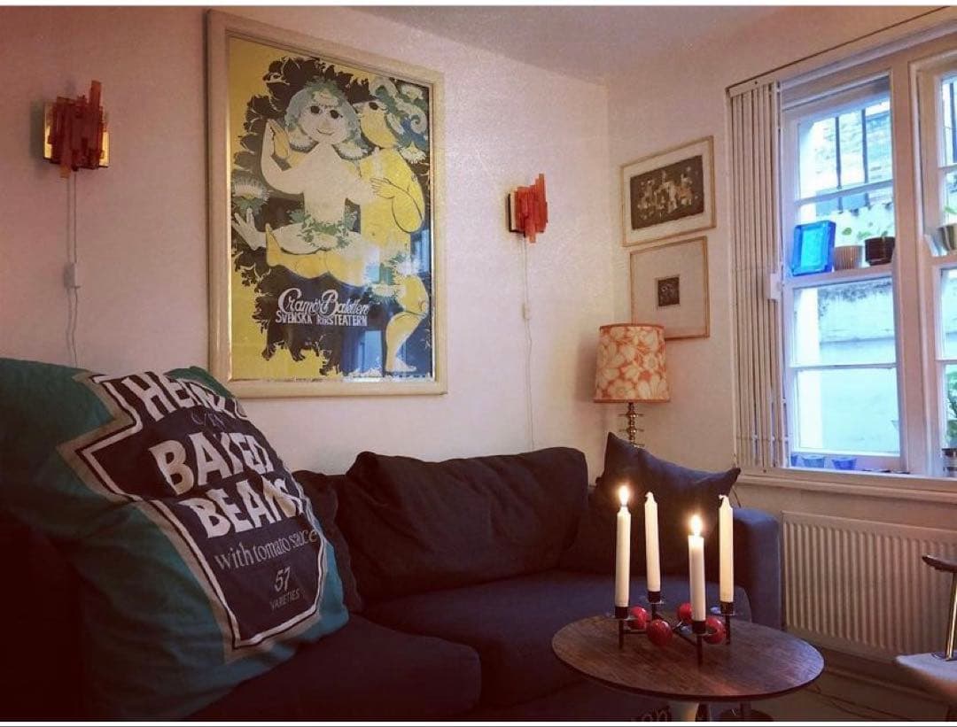 ビョンヴィンブラッド　大型シルバー額ビンテージブルーシルエット少女横顔の額装！