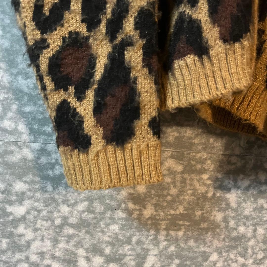 【雰囲気最高‼️】ペニーズ モヘヤライク レオパードカーディガン 古着 ビンテージ
