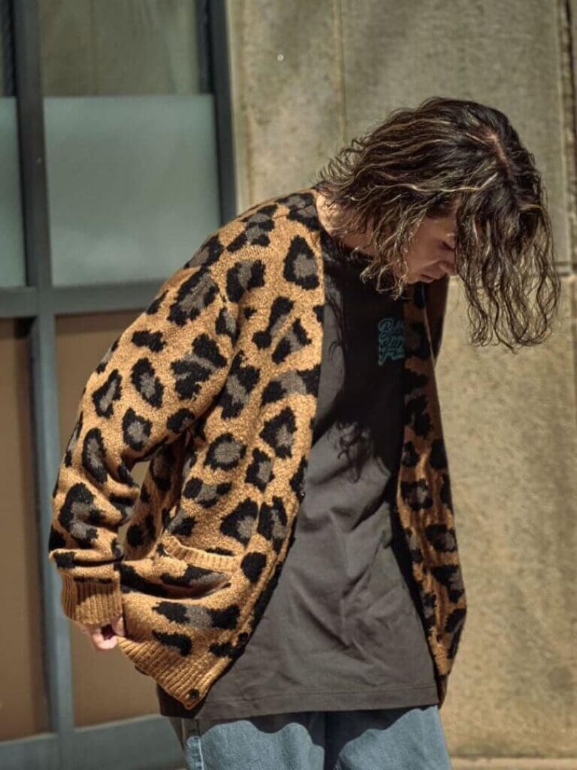 【雰囲気最高‼️】ペニーズ モヘヤライク レオパードカーディガン 古着 ビンテージ