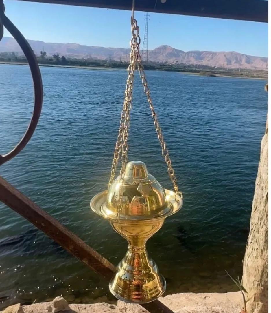 マイエジプトジャパン　エジプト産インセンスバーナー（香炉） 高炉灰、香炭付き