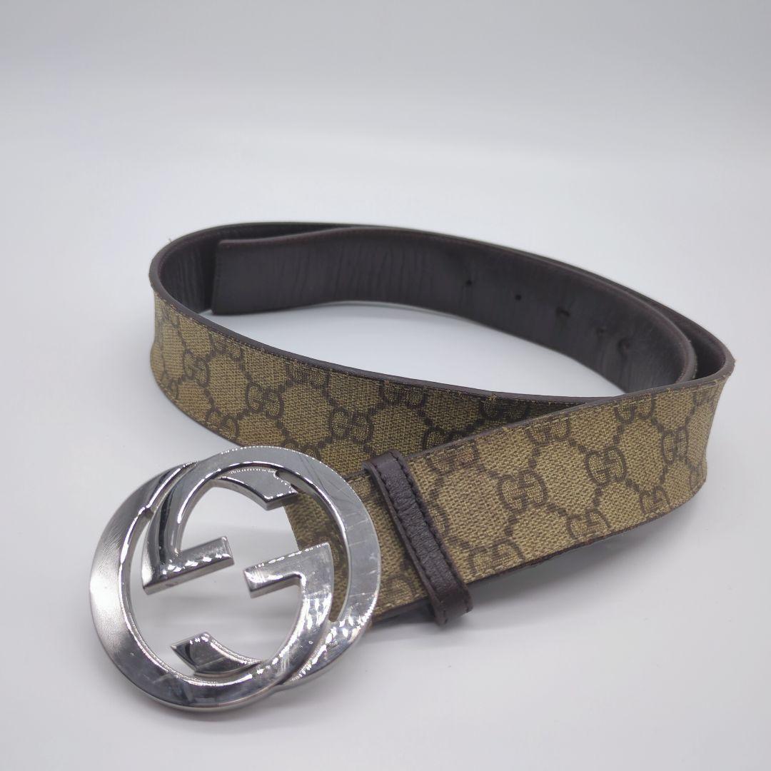 【人気モデル・良品】グッチ☆ベルト インターロッキング GG柄 スプリーム