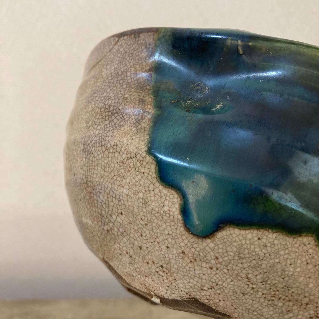 古瀬戸　織部　時代抹茶茶碗　江戸末〜明治〈検 絵志野　加藤春岱　美濃焼