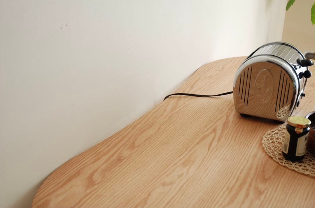 【送料無料】極美品 豆型ビーンズテーブル140cm レッドオーク材 ナチュラル