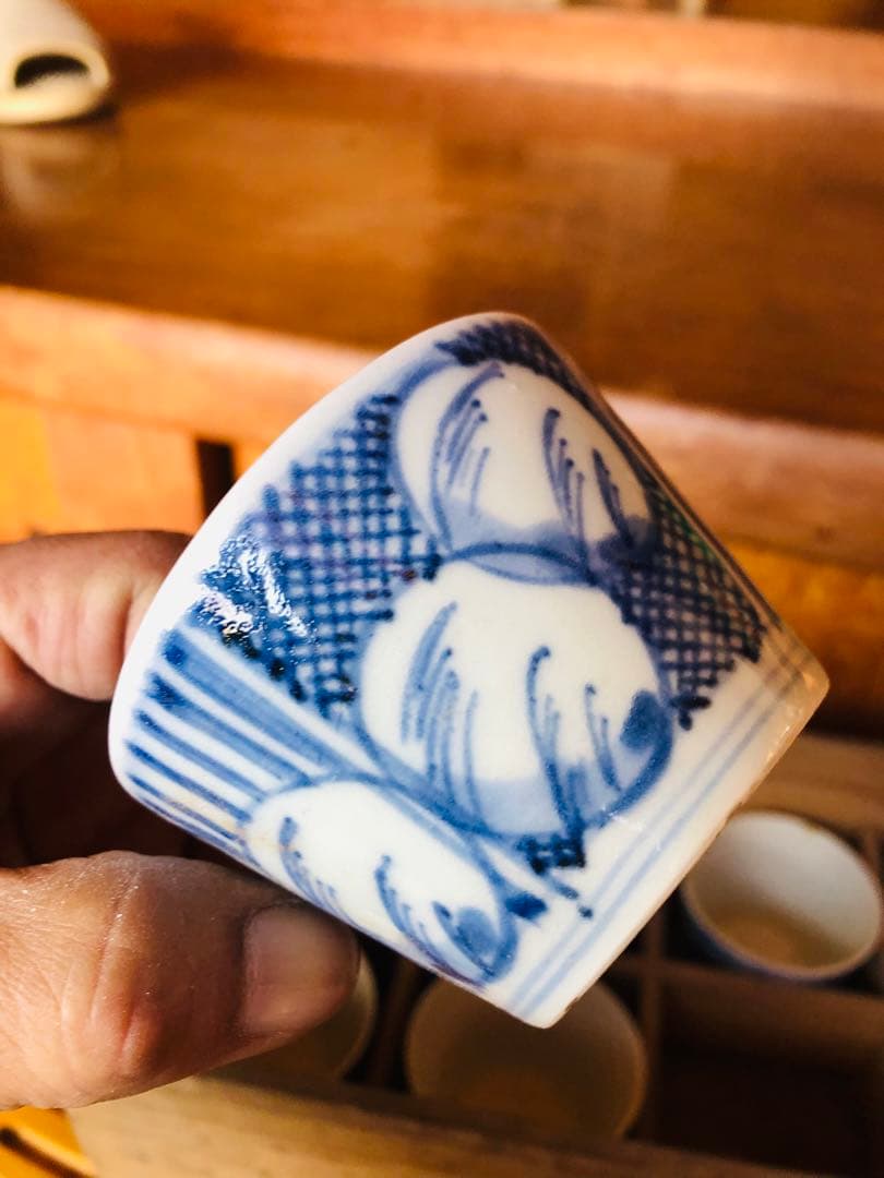 風*す様 古伊万里染付 蕎麦猪口