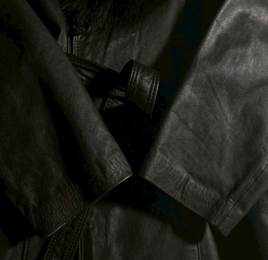 パルティーナ レザー ロングコート ファー ベルト