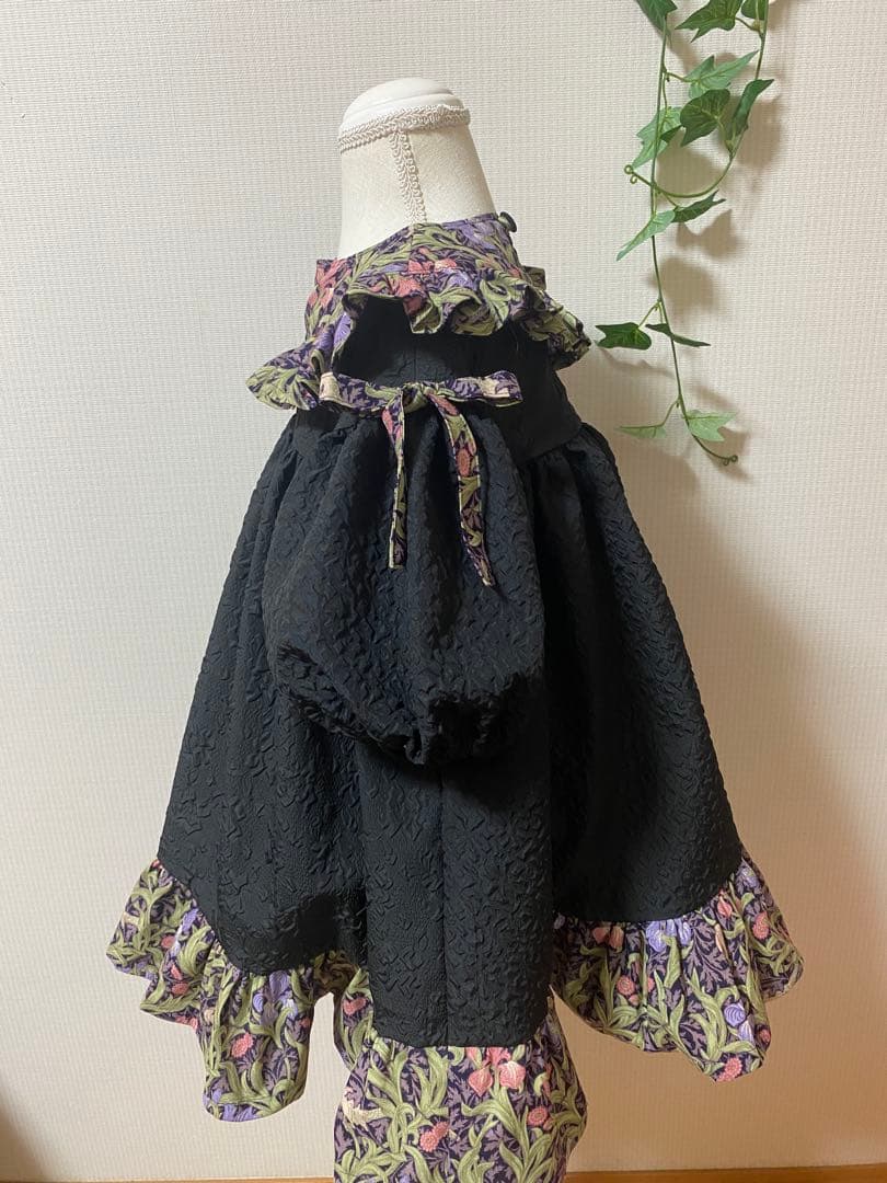 ハンドメイド　ウエストギャザーワンピース