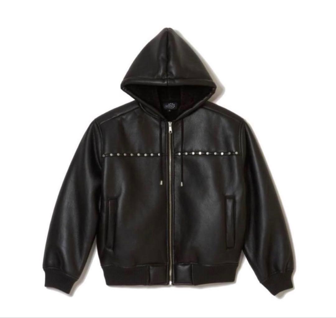【最安値】AFB STUDDED HOODED BOMBER JACKET