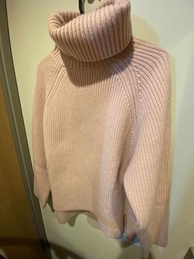 anuans ウールカシミヤラグランタートルニットプルオーバー ピンク