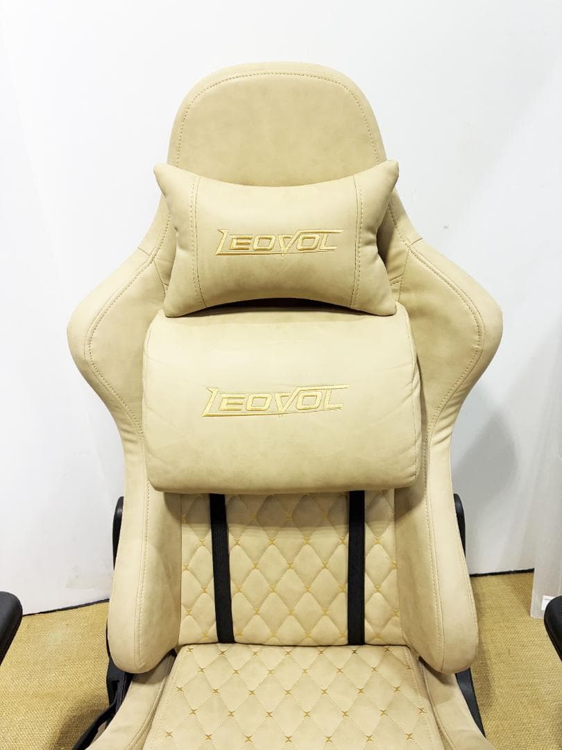 ★LEOVOL ゲーミングチェア【LEOVOL 座椅子 ベージュ】FOK3