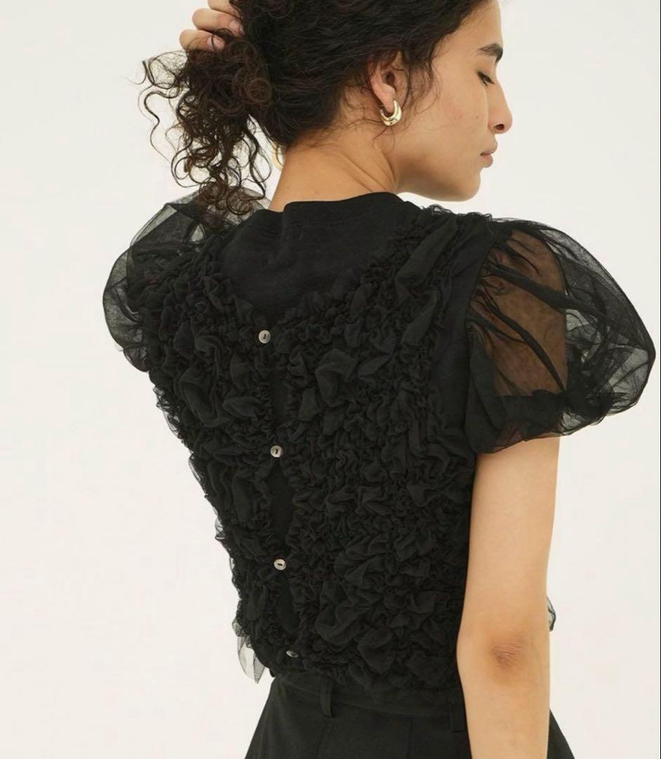 clane シアーパフスリーブT