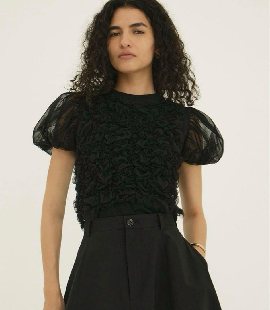 clane シアーパフスリーブT