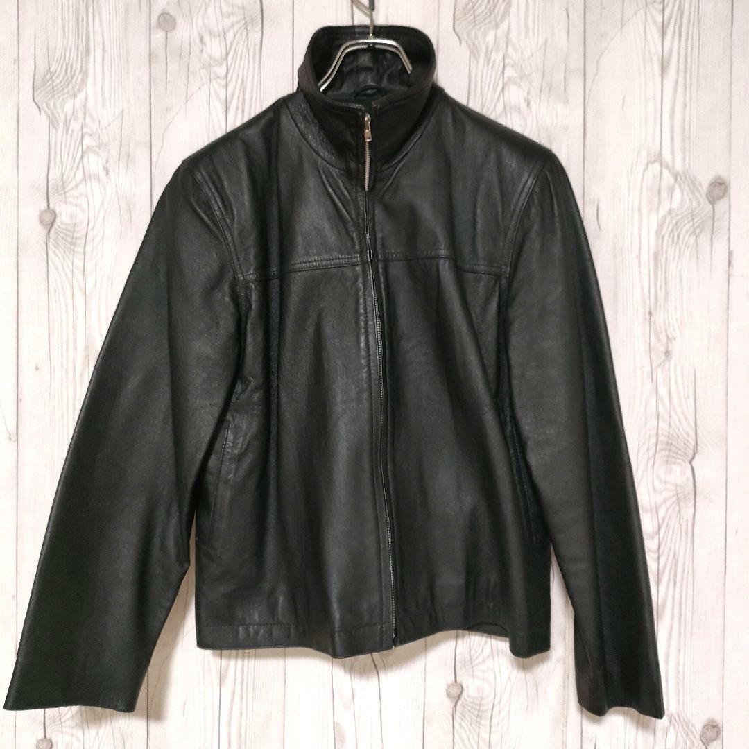 ヴィンテージ レザージャケット シングル ライダース 本革 豚革 ブラック L