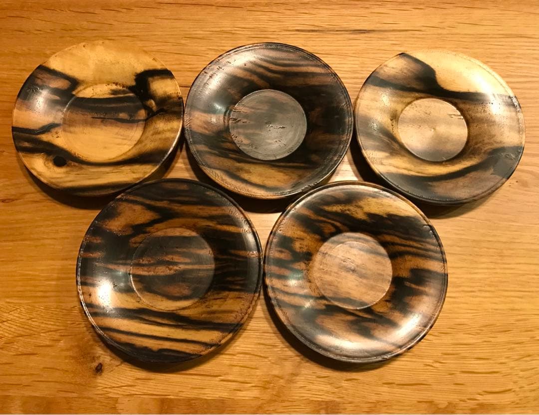 黒柿　茶托　小物置き　5枚セット