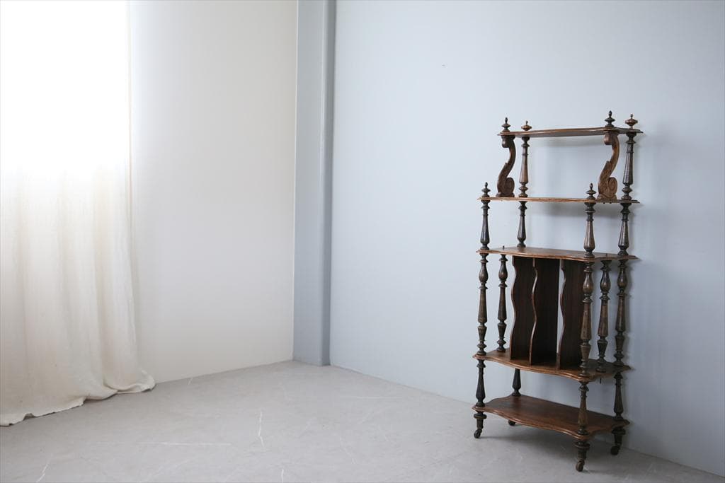 フランスアンティークナポレオン3世様式シェルフ/キャビネット飾り棚(90-58)