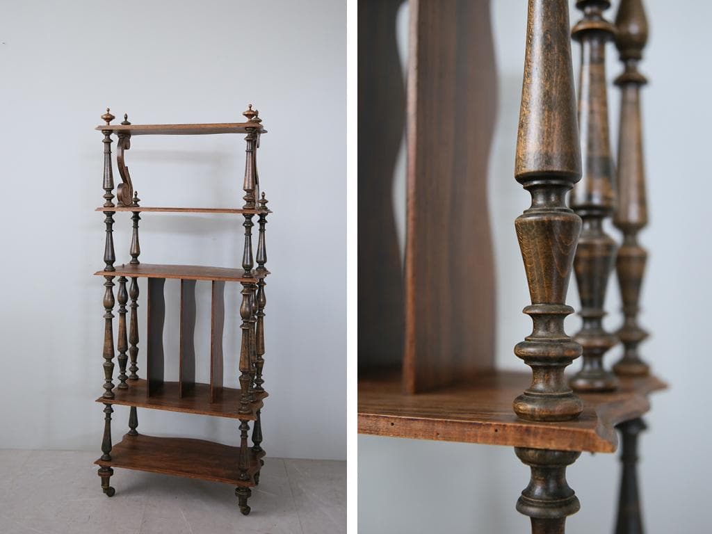 フランスアンティークナポレオン3世様式シェルフ/キャビネット飾り棚(90-58)