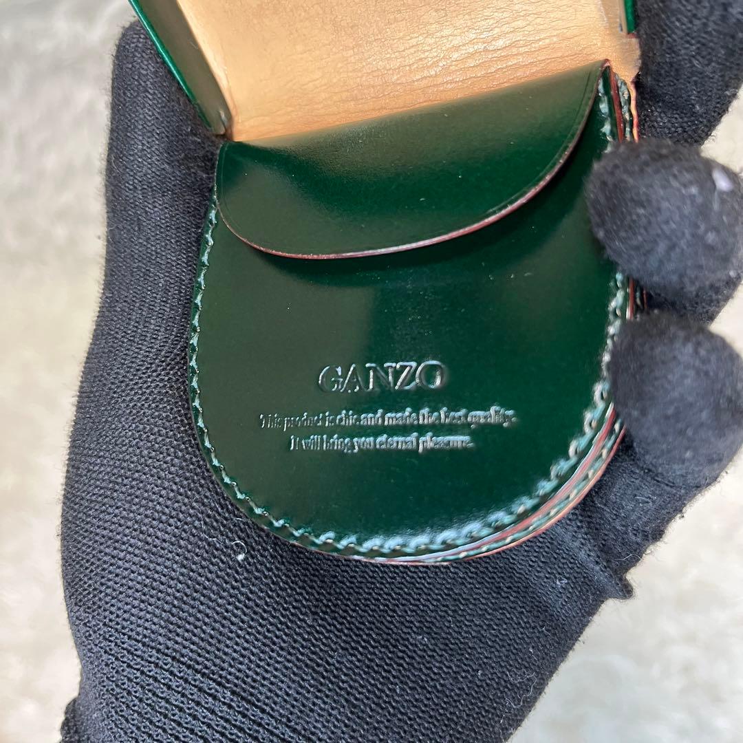 【美品】GANZO 馬蹄型ケース コードバン レザー グリーン