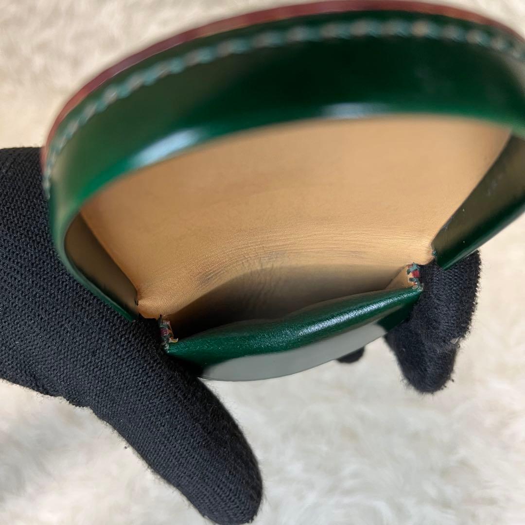 【美品】GANZO 馬蹄型ケース コードバン レザー グリーン