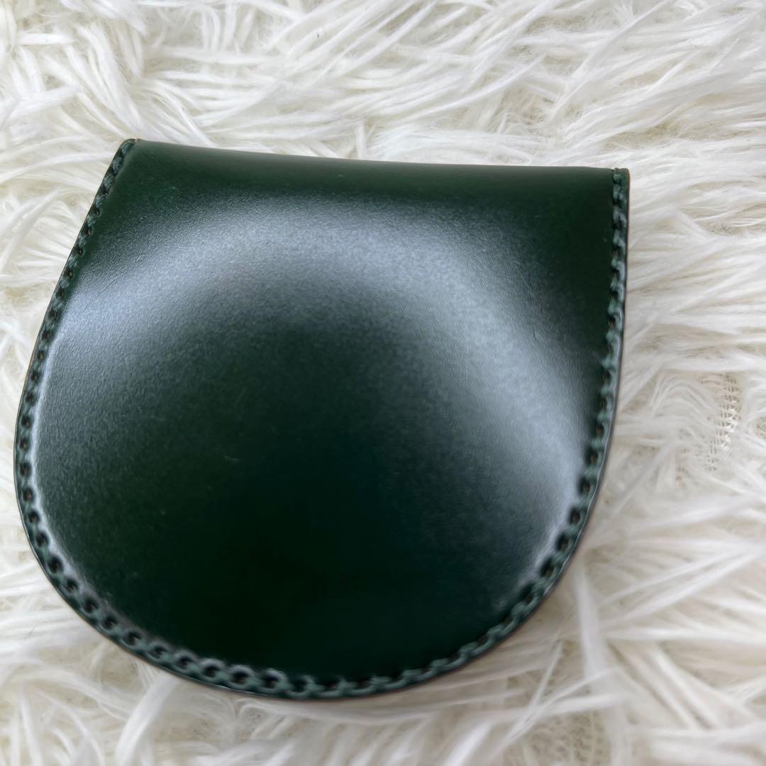 【美品】GANZO 馬蹄型ケース コードバン レザー グリーン