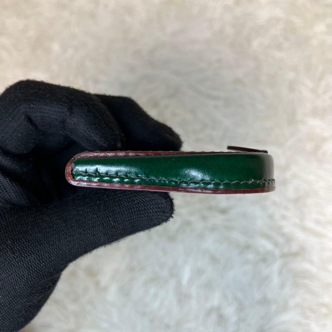 【美品】GANZO 馬蹄型ケース コードバン レザー グリーン