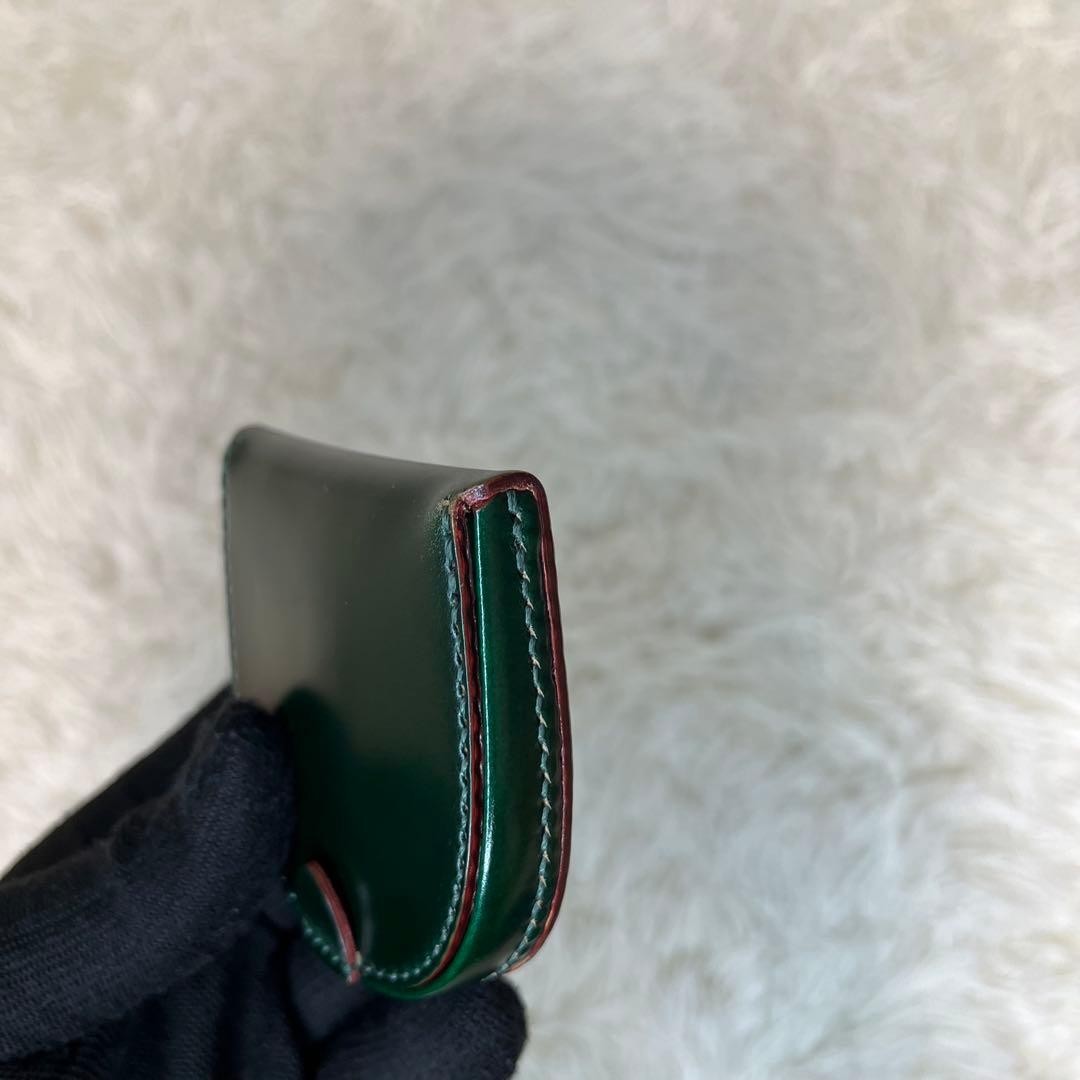 【美品】GANZO 馬蹄型ケース コードバン レザー グリーン