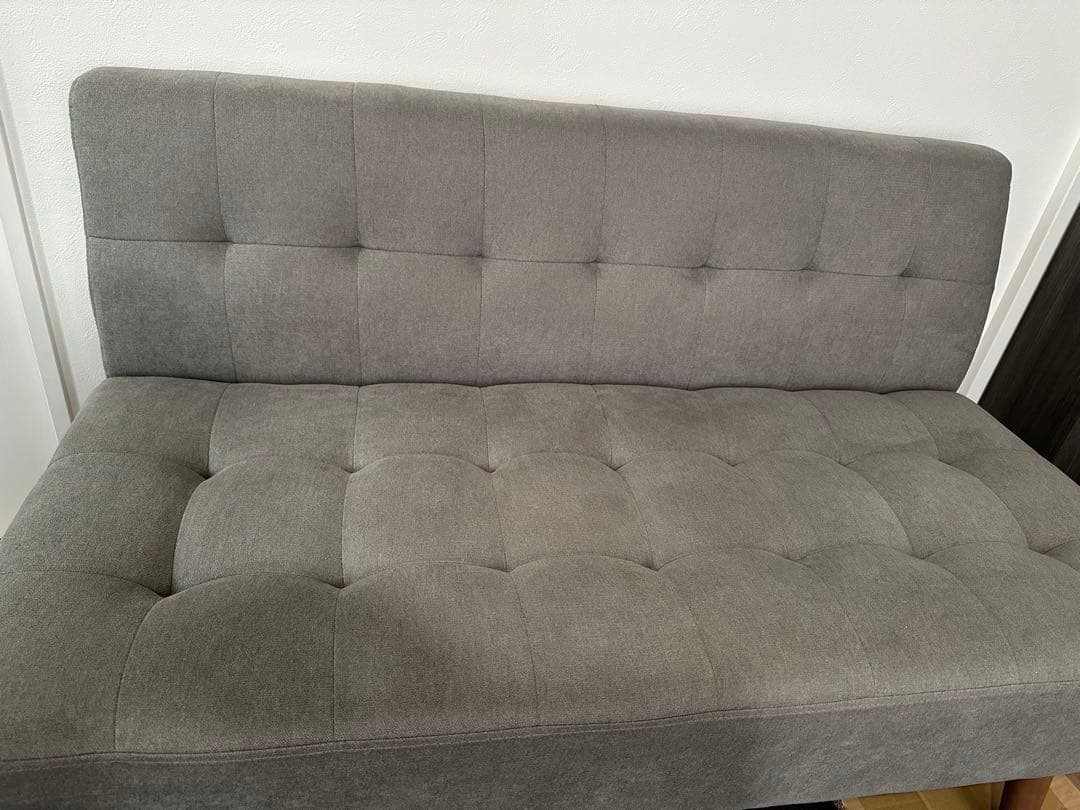 ミルドソファ2人掛け 北欧 ファブリック 2P 天然木 ロータイプ布張り グレー