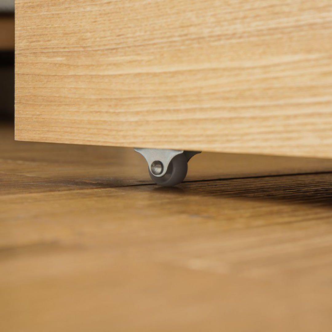 リセノ ダブルベッド folk フォーク ブラウン+収納2点セット