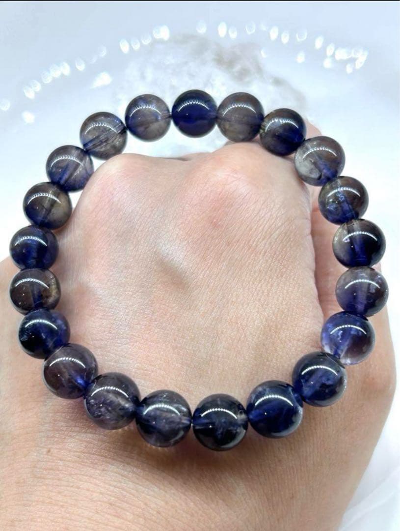 ス*⚡様 天然石 高品質 アイオライト ブレスレット 9.4mm