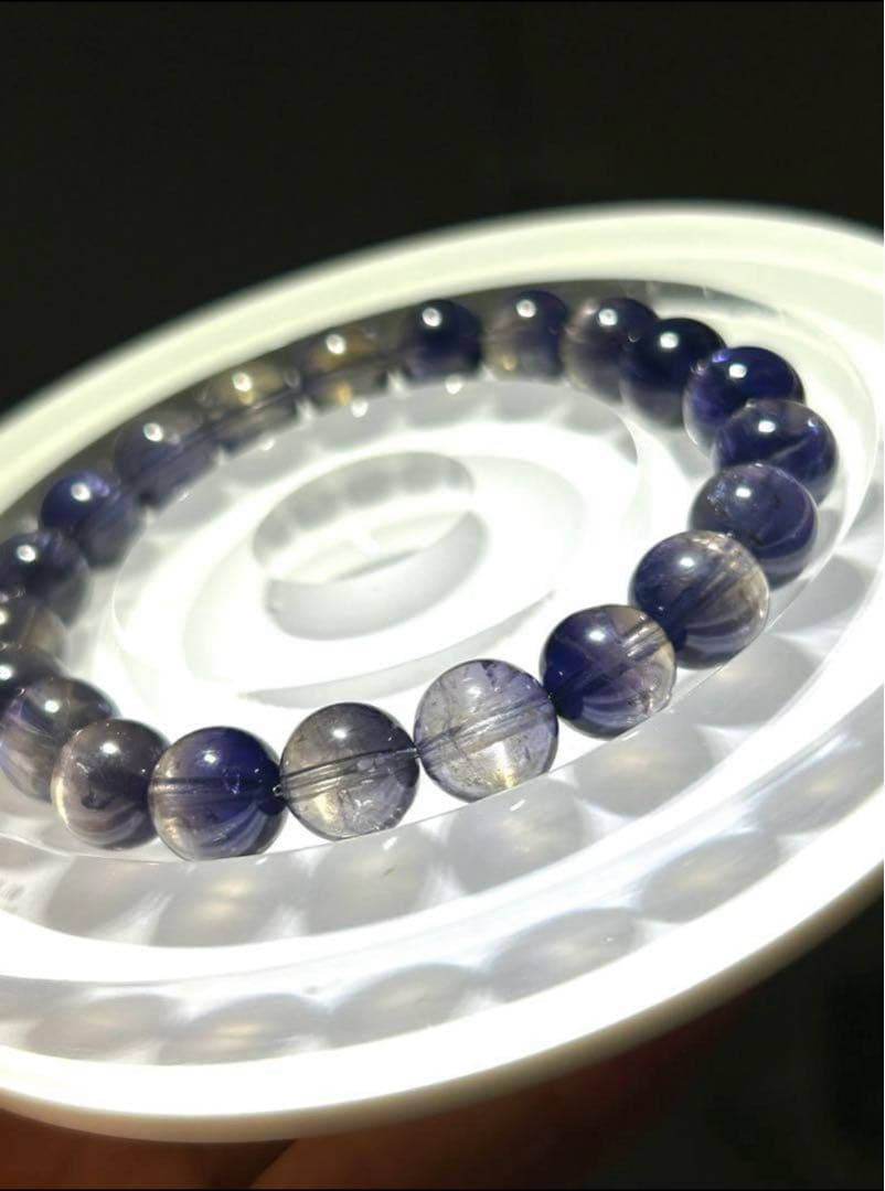 ス*⚡様 天然石 高品質 アイオライト ブレスレット 9.4mm